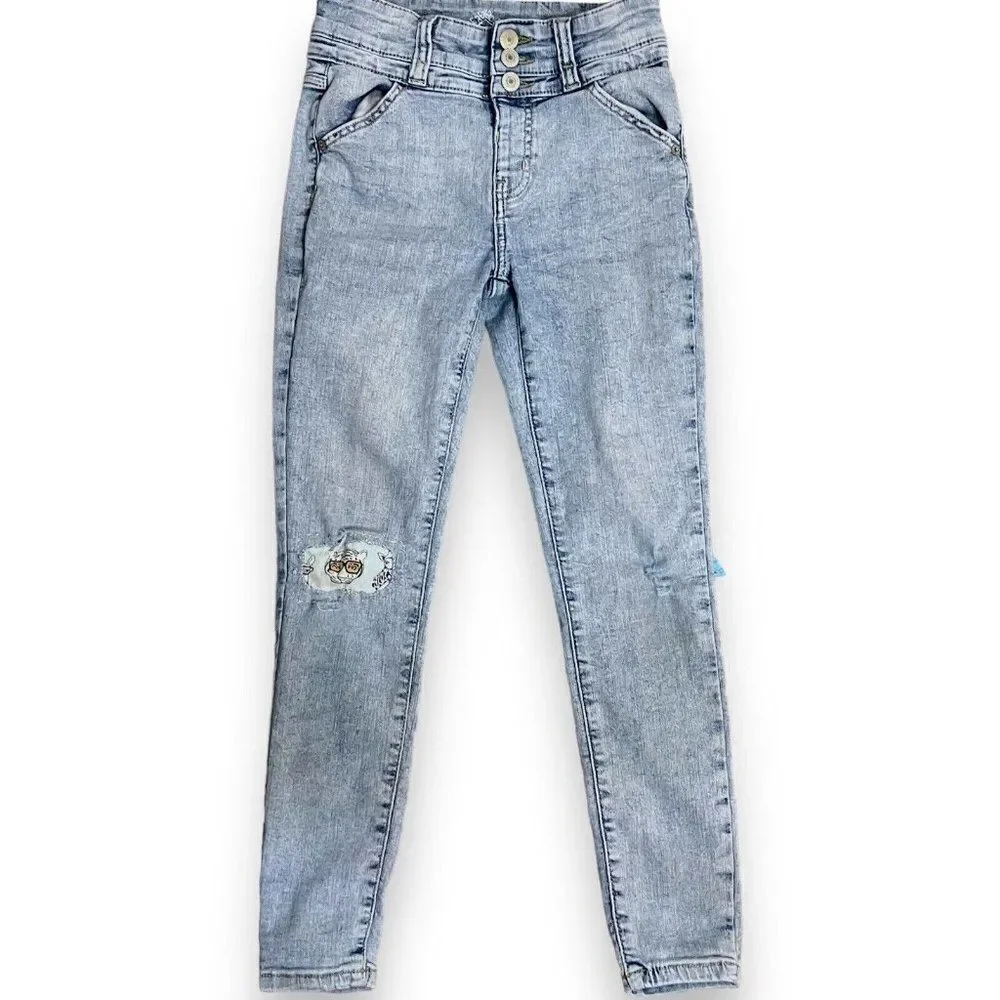 Thereabouts REVAMPED Jeggings Jeans Girls 10 Blue Pockets Casual Tiger Skinny